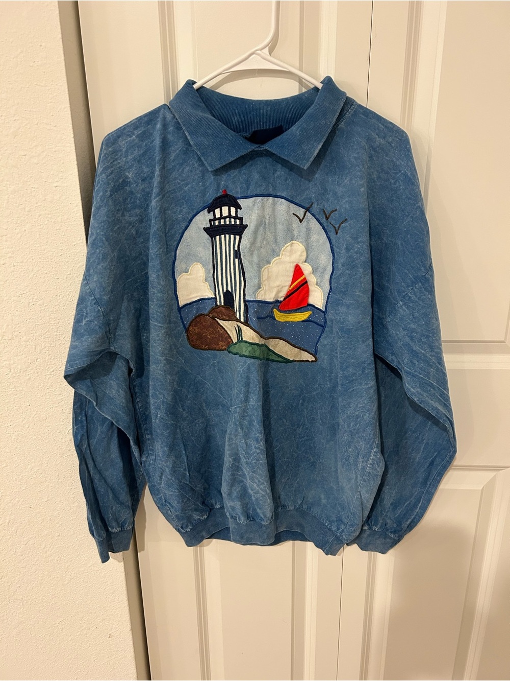 Vintage 90s Oarsman 913 Nautical Collared Sweatshirt